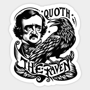 Edgar Allan Poe Quoth The Raven Sticker